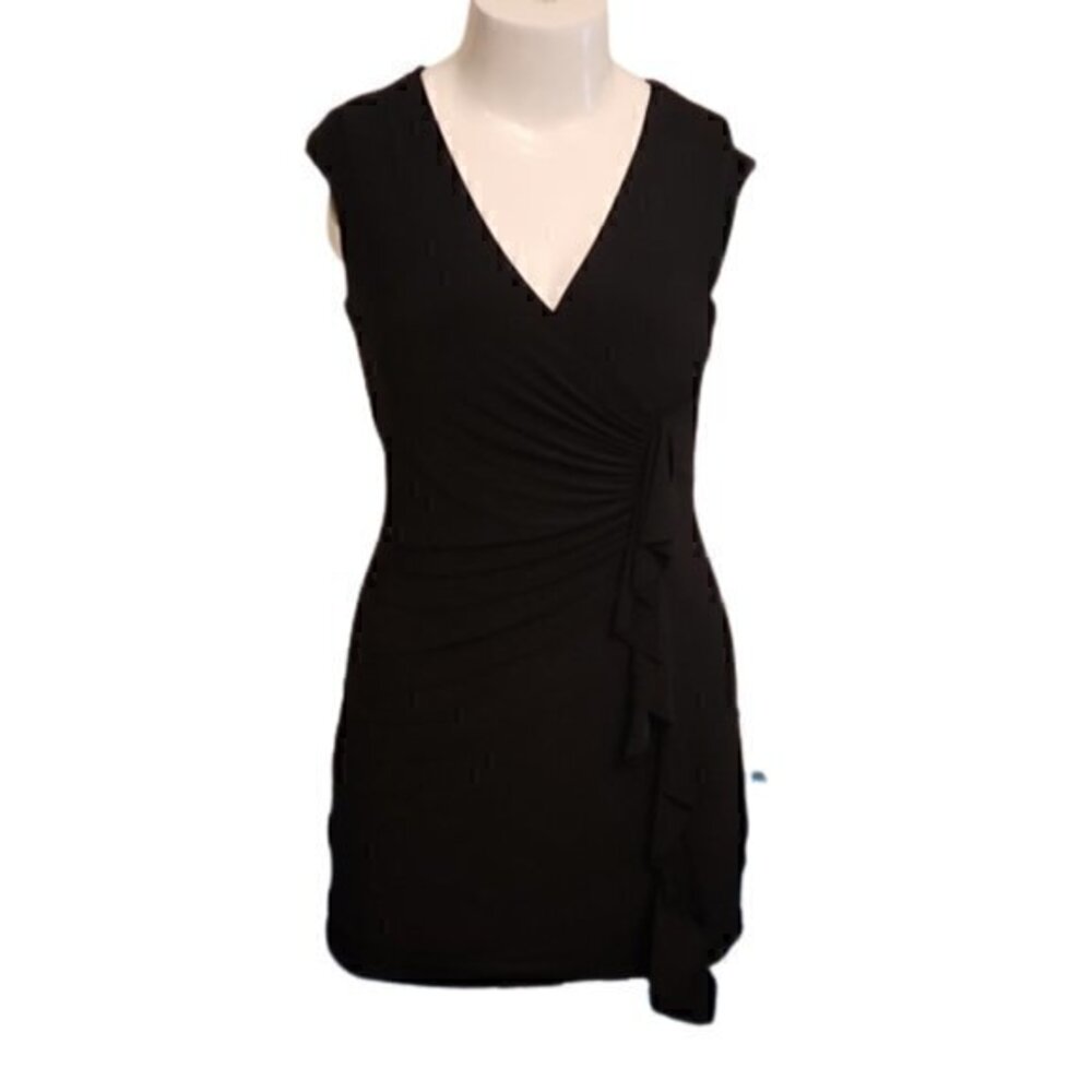 [Charming Charlie] Black V-neck Fitted Dress - Size 8